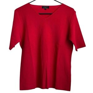 BGI Medium Women’s Red V-Neck 100% Wool Shirt
